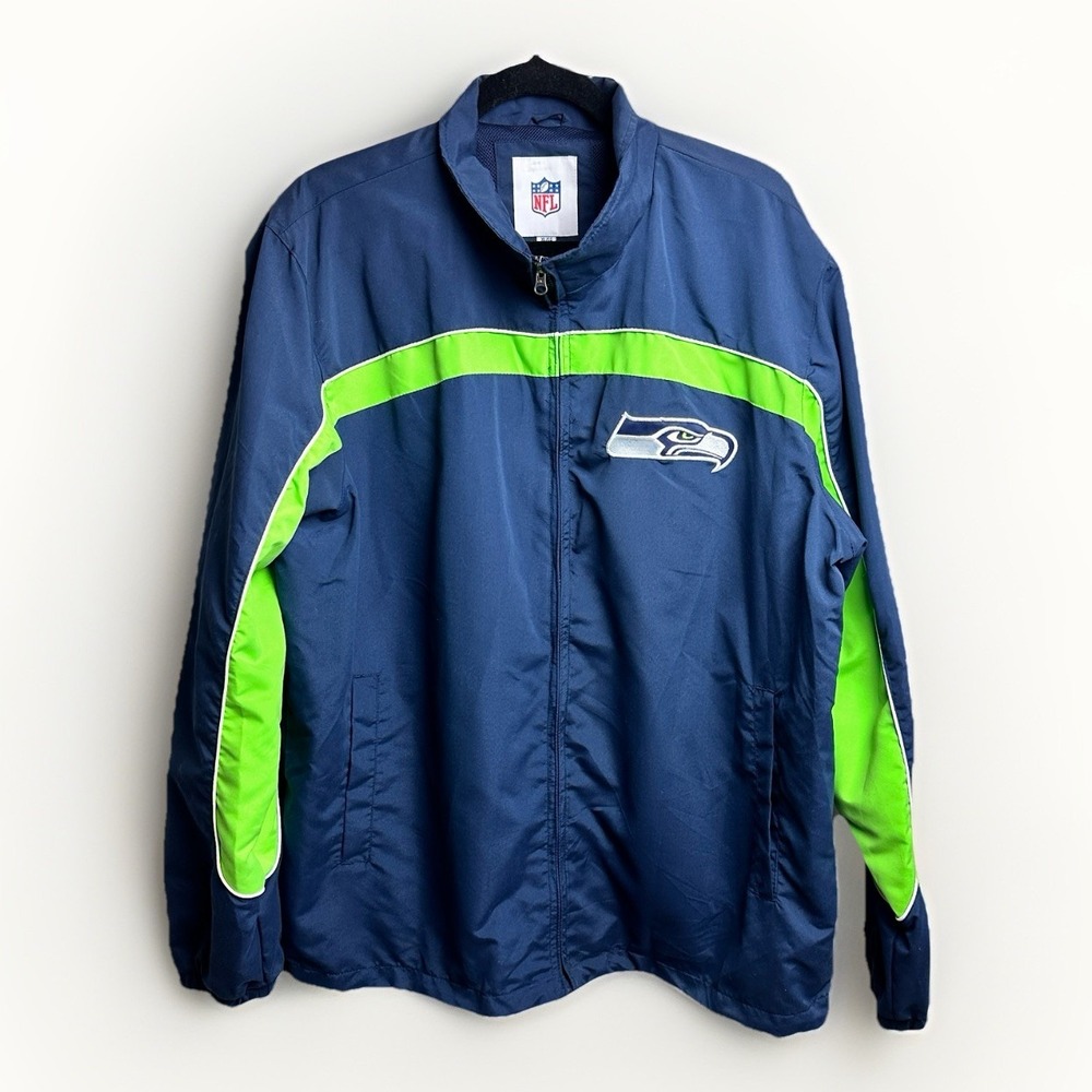 NWT NFL Seattle Seahawks Men's XL Team Apparel Full Zip Blue Jacket
